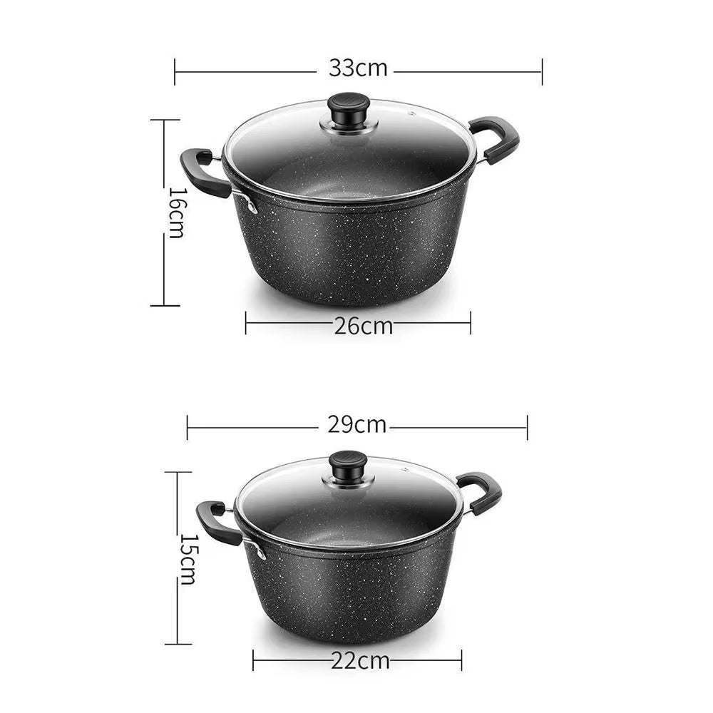 Maifan Stone Soup Pot with Lid | Non-Stick Universal Cookware for Gas & Induction Stoves