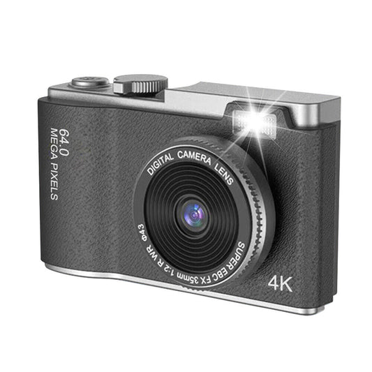 Retro 64MP Digital Camera - HD 1080P, 16X Zoom, 2.4'' LCD, Anti-Shake, with Photo Filters