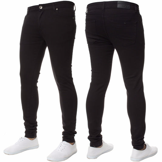Enzo Mens Skinny Jeans Slim Fit Super Stretch Flex Denim Trouser Pants All Waist