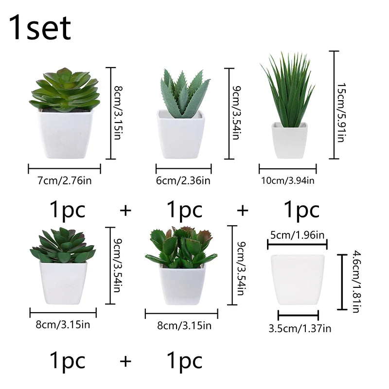 (1SET-5PCS) Simulated Succulent Potted Plant, Suitable for Decorating Home, Restaurant, Tabletop, Windowsill, Bookshelf