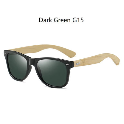 Bamboo Wood Vintage Square Sunglasses Men Women Luxury Brand Designer Sun Glasses Wooden Driving Fishing UV400 Eyewear