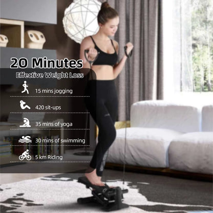 Mini Stepper for Home Exercise with Resistance Bands and LCD Display – 100Kg Capacity