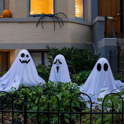 85CM Halloween Decor Light Strings Battery Front Porch Ghost Decorations Scary White Ghosts Stand Courtyard Halloween Decoration