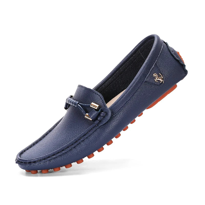 Summer Men’s Leather Slip-On Shoes – 2024 Classic Outdoor Comfort