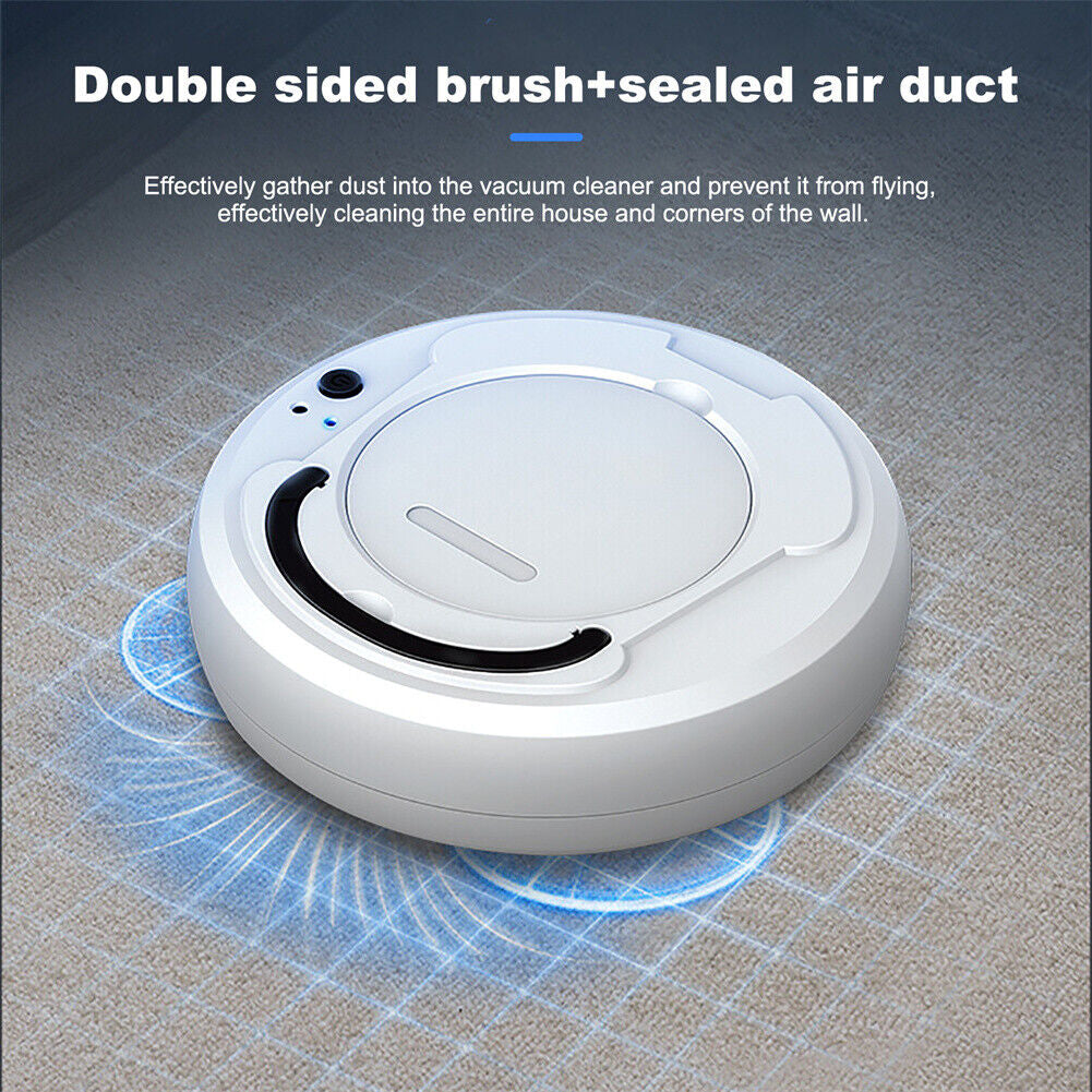 Smart 3-in-1 Robotic Vacuum Cleaner – Slim Design, USB Charging, 90-Min Runtime