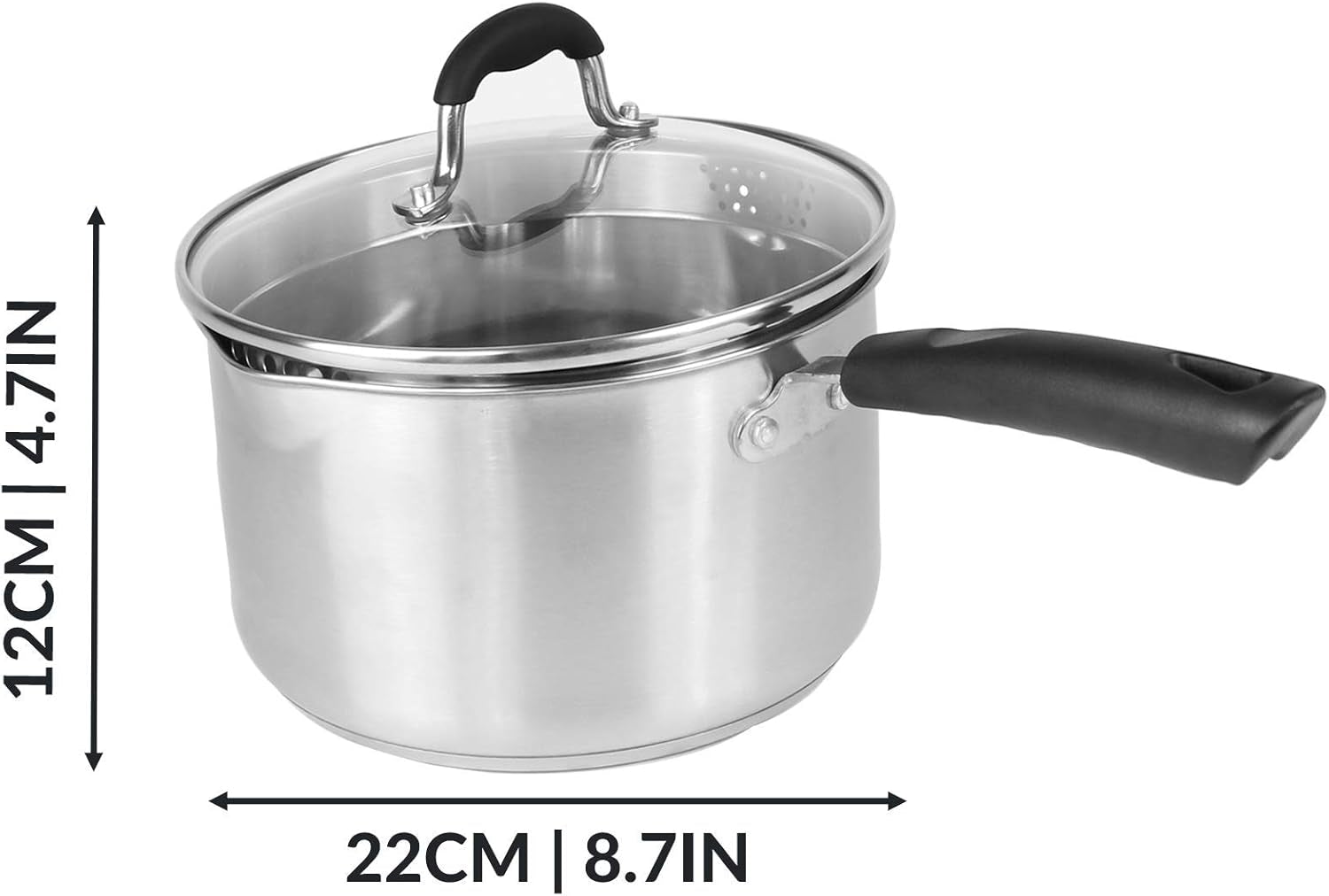 Set of 3 Stainless Steel Saucepans Crockery Dinner Set Boiling Pan Stainless Steel Pans Induction Saucepans Saucepans for Ceramic Hobs | M&W
