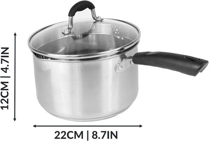 Set of 3 Stainless Steel Saucepans Crockery Dinner Set Boiling Pan Stainless Steel Pans Induction Saucepans Saucepans for Ceramic Hobs | M&W