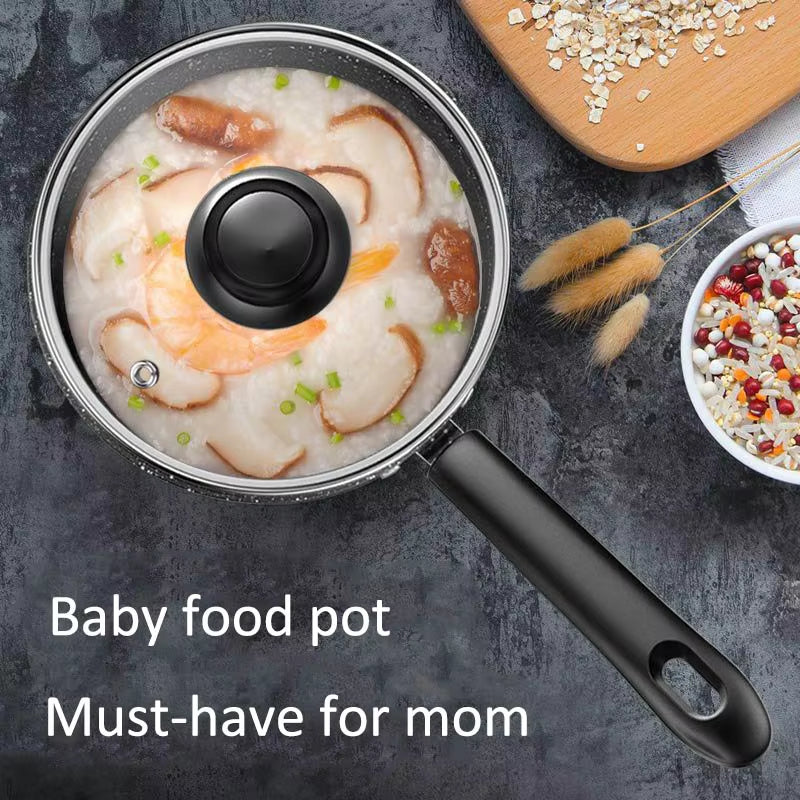 Non-Stick Medical Stone Soup Pot with Lid – Baby Food, Milk, and Multi-Purpose Kitchen Cooker