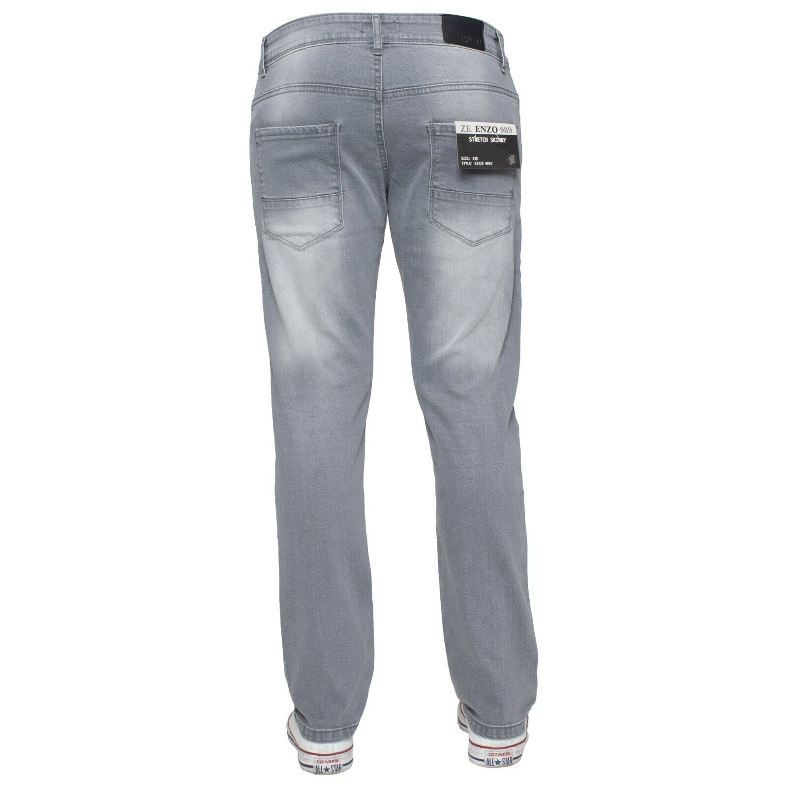 Kruze Mens Jeans Skinny Stretch Slim Fit Flex Denim Trouser Pants UK Waist Sizes