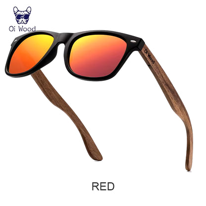 Oi Wood Brand Natural Wooden Sunglasses Men Polarized Fashion Sun Glasses Original Wood Oculos De Sol Masculino New TR90 Frames