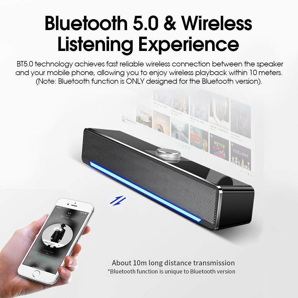 Bluetooth Wireless Soundbar TV Computer Speaker Home Theater Subwoofer Sound Bar