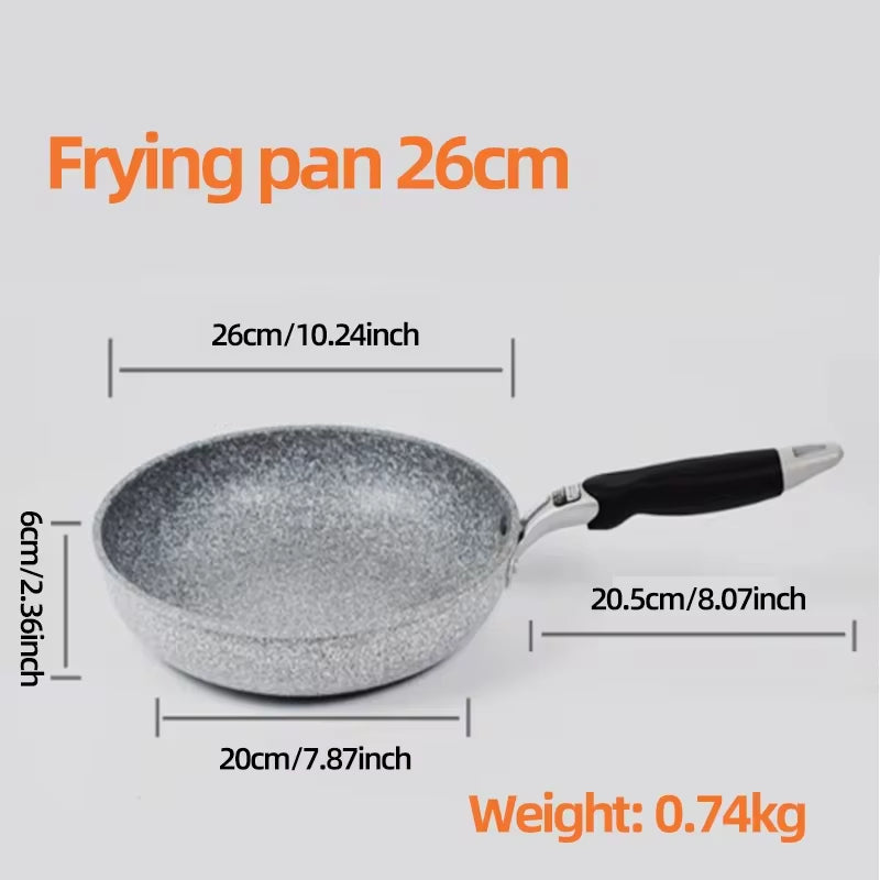 Durable Stone Non-Stick Frying Pan Set | 28cm, 26cm, 24cm, 20cm | Wok, Skillet, and Pancake Pans for Induction and Gas Stoves