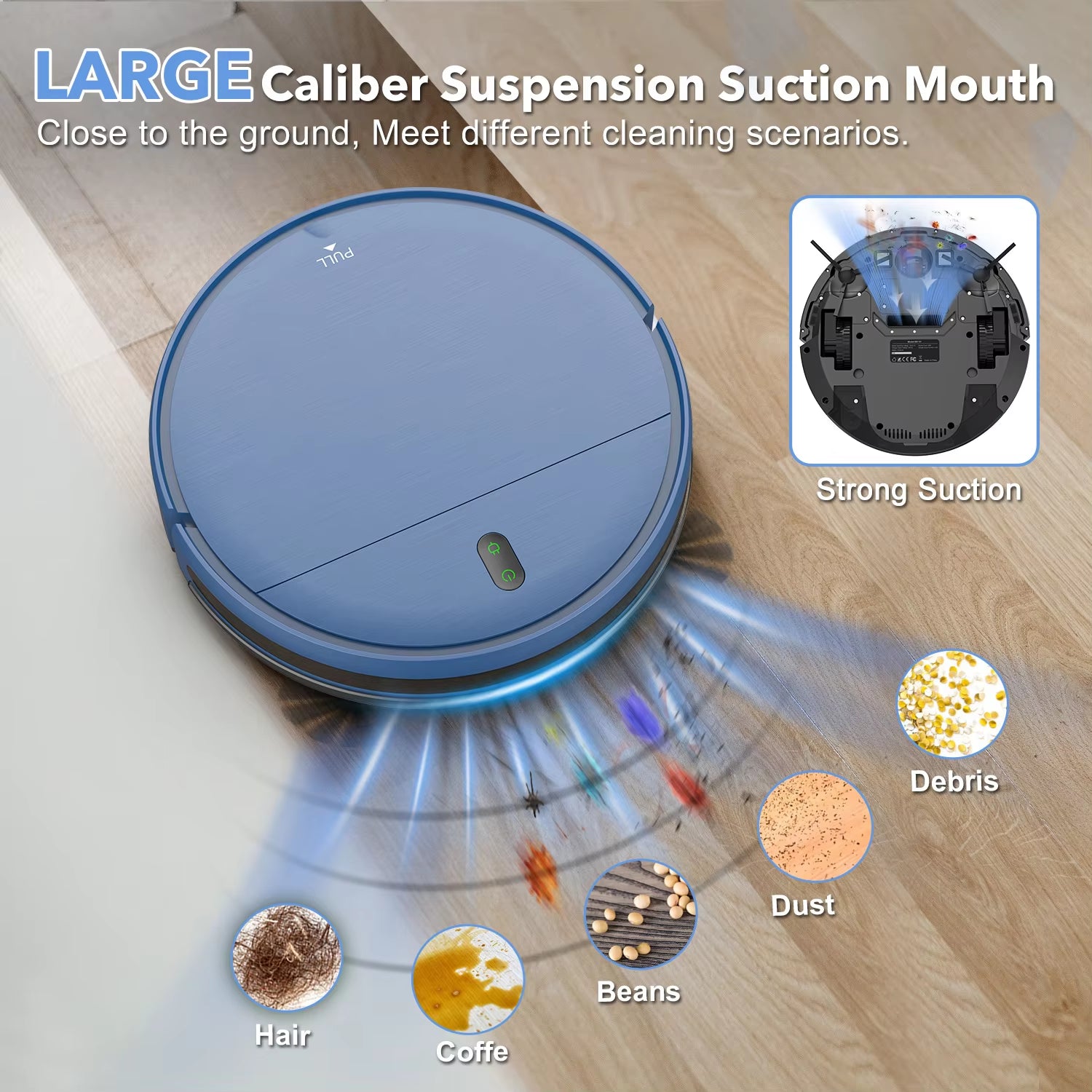 Robot Vacuum Cleaner with 6000Pa Strong Suction, 2500mAh Battery, and 3-in-1 Mopping, Sweeping, and Suction Functionality