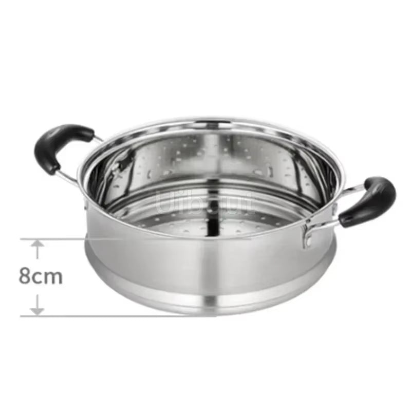 Stainless Steel Double Bottom Soup Pot | Non-Magnetic Multi-Purpose Non-Stick Pot for Gas Cooking