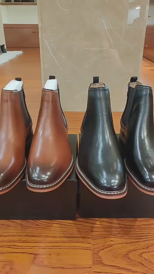 Handmade Men's Genuine Cow Leather Chelsea Boots – Formal Dress & Business Party Shoes | Spring/Autumn Classic