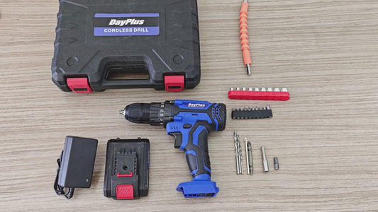 21V Cordless Drill Kit – 45Nm Electric Screwdriver & Impact Drill with LED Work Light for Home & Garden DIY Projects