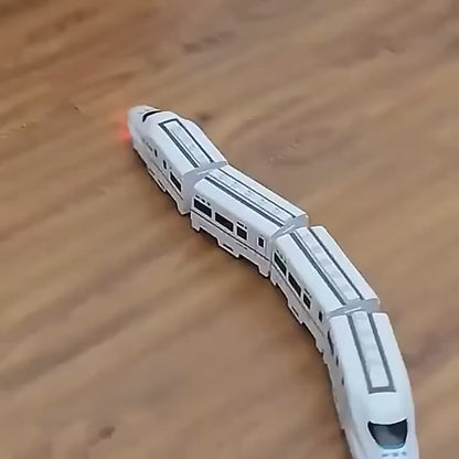 Kids DIY High-Speed Railway Train Toy with Electric Sound & Flashing Lights | 360° Rotating Educational Model Train for Boys & Girls | Perfect Birthday Gift