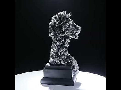Resin Craft - Vintage Imitation Bronze Lion Head Statue