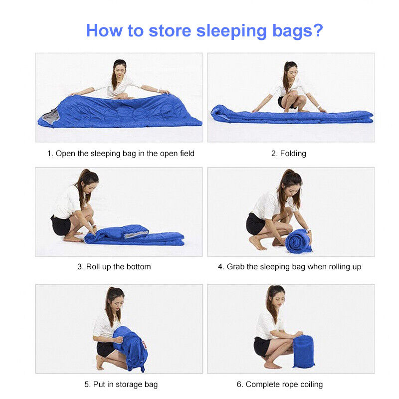 3-4 SEASON SINGLE SLEEPING BAGS CAMPING RECTANGULAR ENVELOPE ZIP up KIDS ADULT