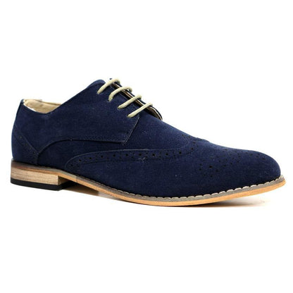 Mens New Faux Suede Lace up Casual Formal Office Work Lace up Brogues Shoes Size