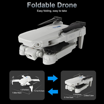 Drone Foldable Quadcopter Transmission WIFI FPV 4K HD Dual Camera 3 Batteries