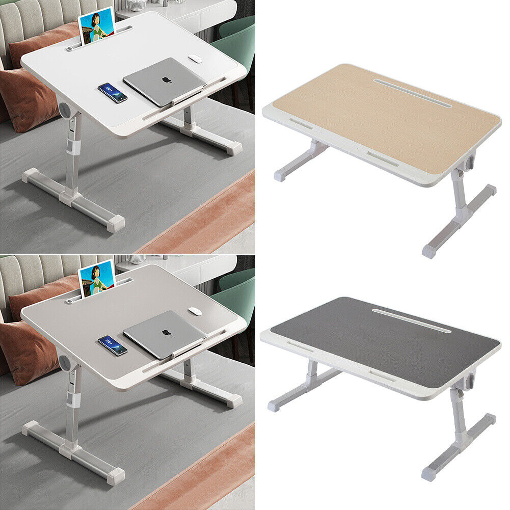 Adjustable Folding Laptop Table Desk with USB Socket – Portable Bed Tray for Sofa, Couch, and Workstation Use