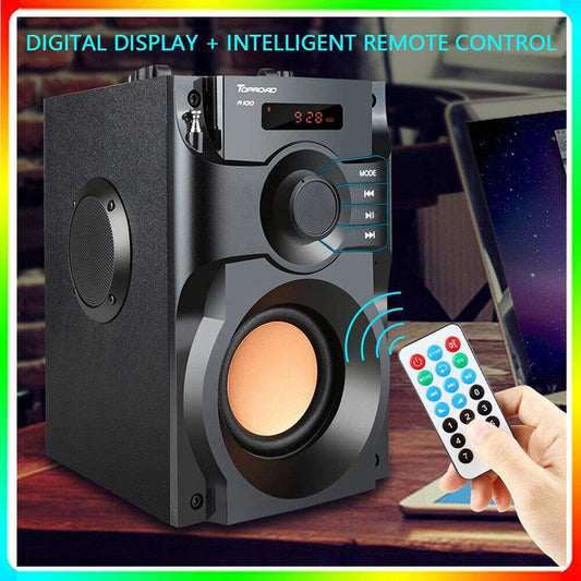 HiFi Stereo Wireless Bluetooth Speaker with Subwoofer and Heavy Bass Sound – Includes Remote Control