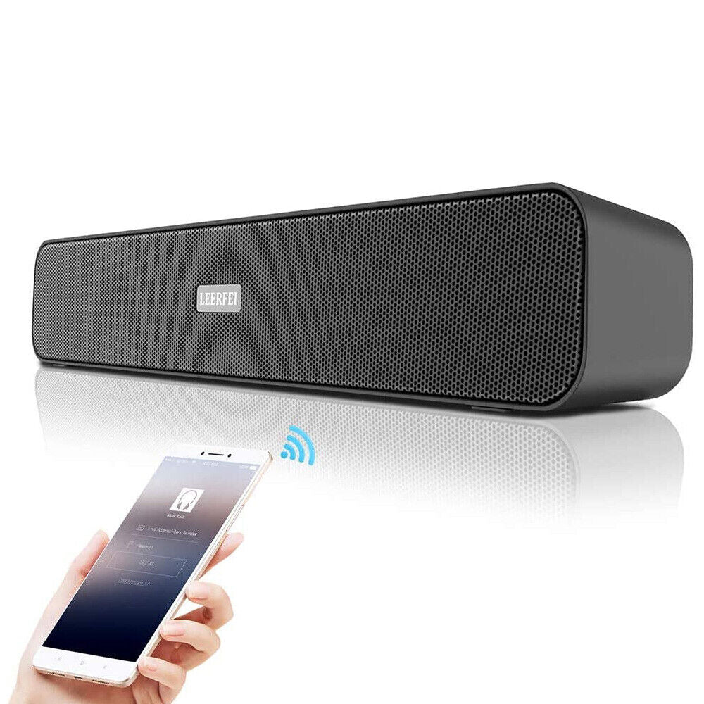 Bluetooth 5.0 Wireless TV Soundbar Speaker 3D Sound Bar Home Subwoofer Black