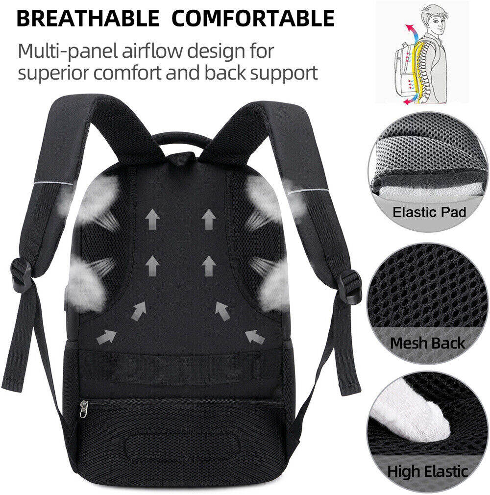 Unisex Laptop Backpack - Anti-Theft, USB Port, Waterproof Travel & Business Bag