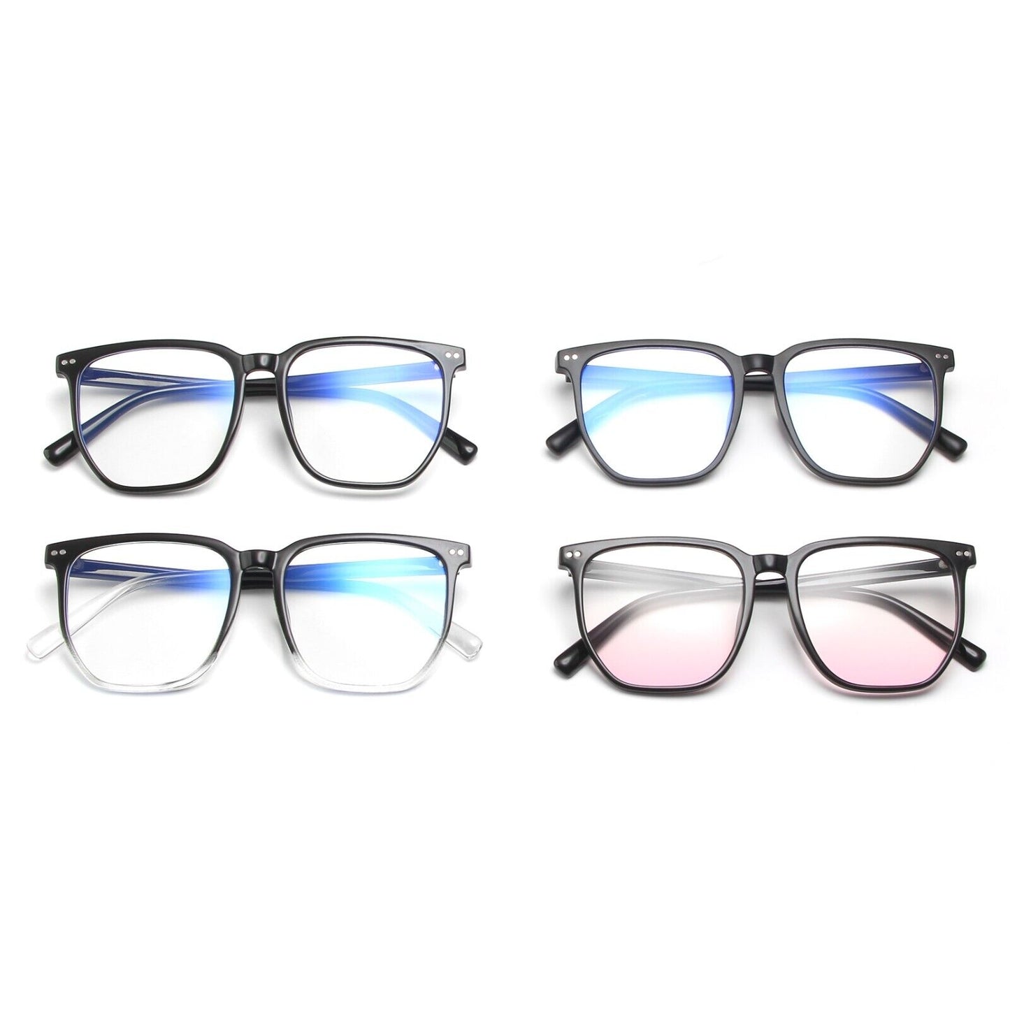 Anti-Blue Light Glasses for Men & Women – TR90 Frame, UV400 Protection, Stylish Plain Eyewear