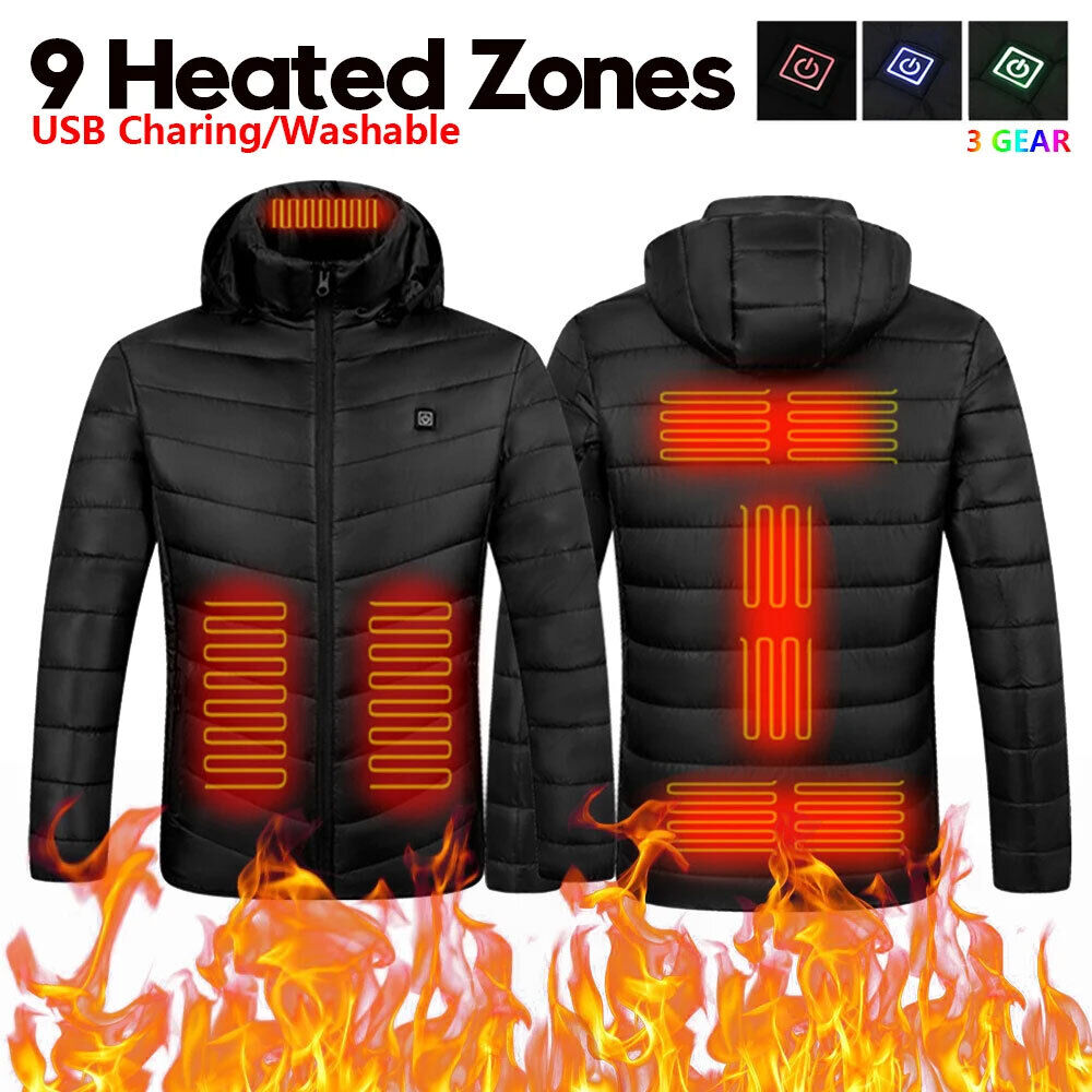 Heated Jacket for Men & Women USB Electric Winter Coat with Warming Pads & Body Warmer