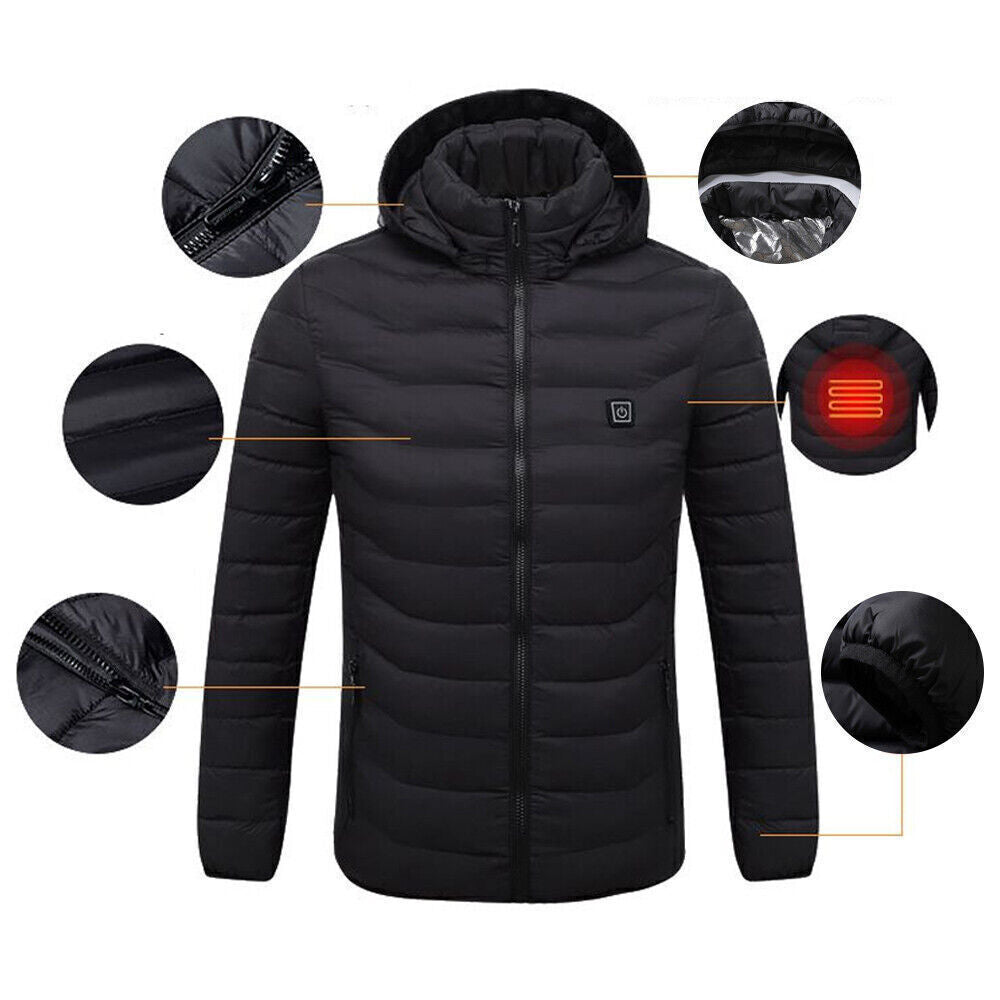 Heated Jacket for Men & Women USB Electric Winter Coat with Warming Pads & Body Warmer