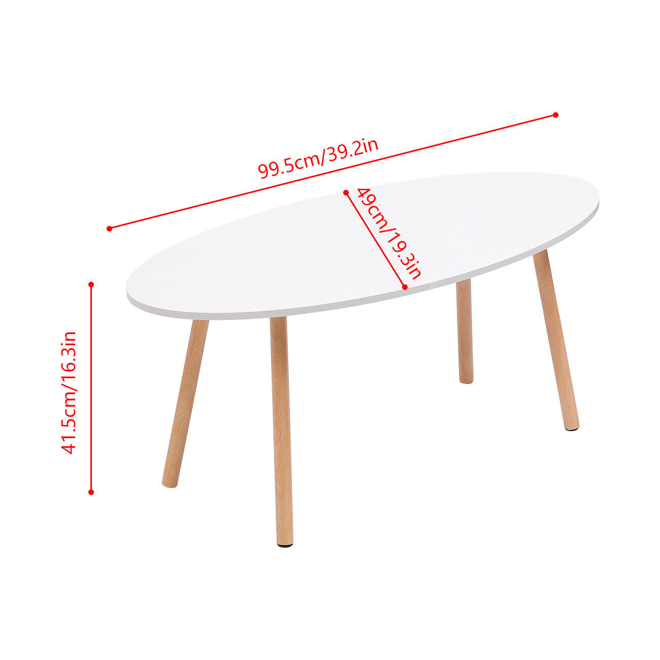 Modern White Simple Coffee Table - Sofa Side Table, End Table for Living Room