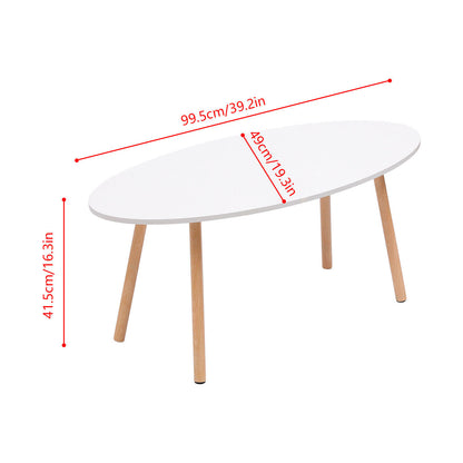 Modern White Simple Coffee Table - Sofa Side Table, End Table for Living Room