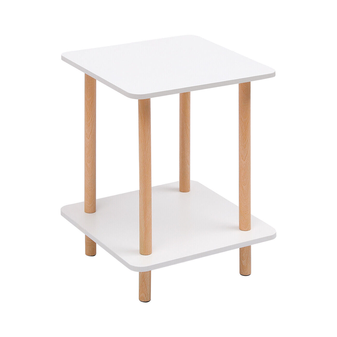 Modern White Simple Coffee Table - Sofa Side Table, End Table for Living Room