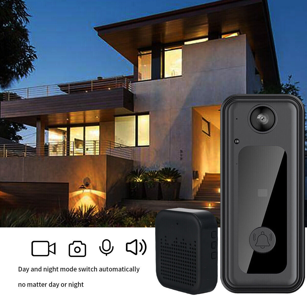  Wireless WiFi Smart Video Doorbell Security Camera with Intercom