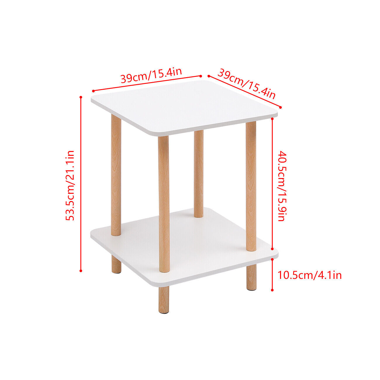 Modern White Simple Coffee Table - Sofa Side Table, End Table for Living Room