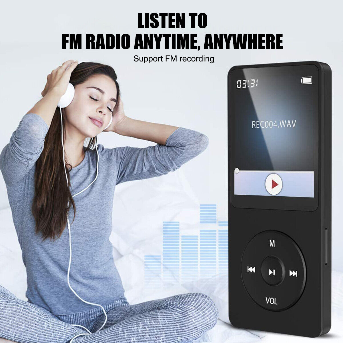 Portable Bluetooth MP4/MP3 Lossless Hi-Fi Music Player with FM Radio and Recorder