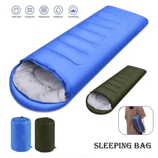 3-4 SEASON SINGLE SLEEPING BAGS CAMPING RECTANGULAR ENVELOPE ZIP up KIDS ADULT