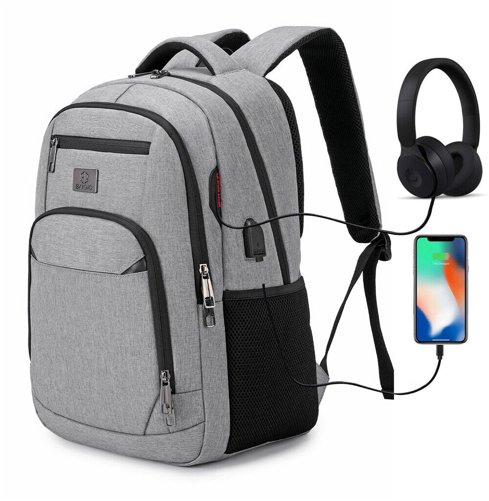 Unisex Laptop Backpack - Anti-Theft, USB Port, Waterproof Travel & Business Bag