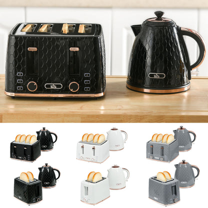 1.7L 3000W Fast Boil Kettle and Toaster Set with Auto Shut Off