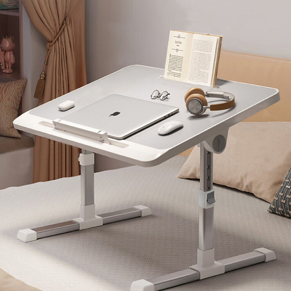 Adjustable Folding Laptop Table Desk with USB Socket – Portable Bed Tray for Sofa, Couch, and Workstation Use