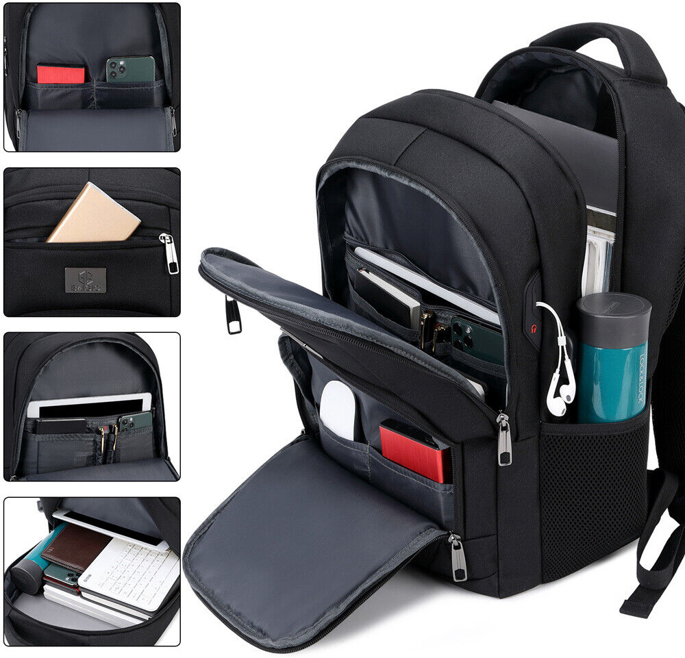 Unisex Laptop Backpack - Anti-Theft, USB Port, Waterproof Travel & Business Bag