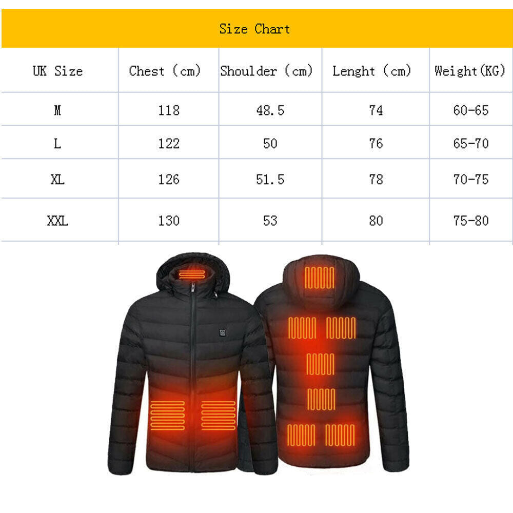 Heated Jacket for Men & Women USB Electric Winter Coat with Warming Pads & Body Warmer