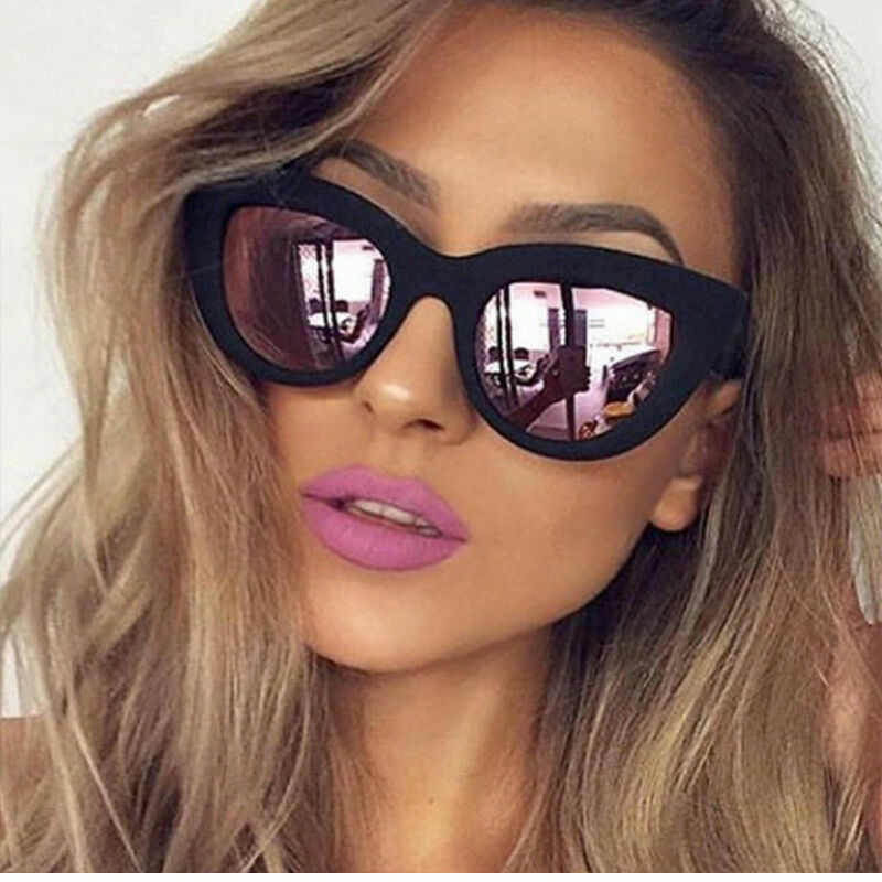 Fashion Cat Eye Sunglasses Womens Retro Vintage Shades Oversized Designer Large