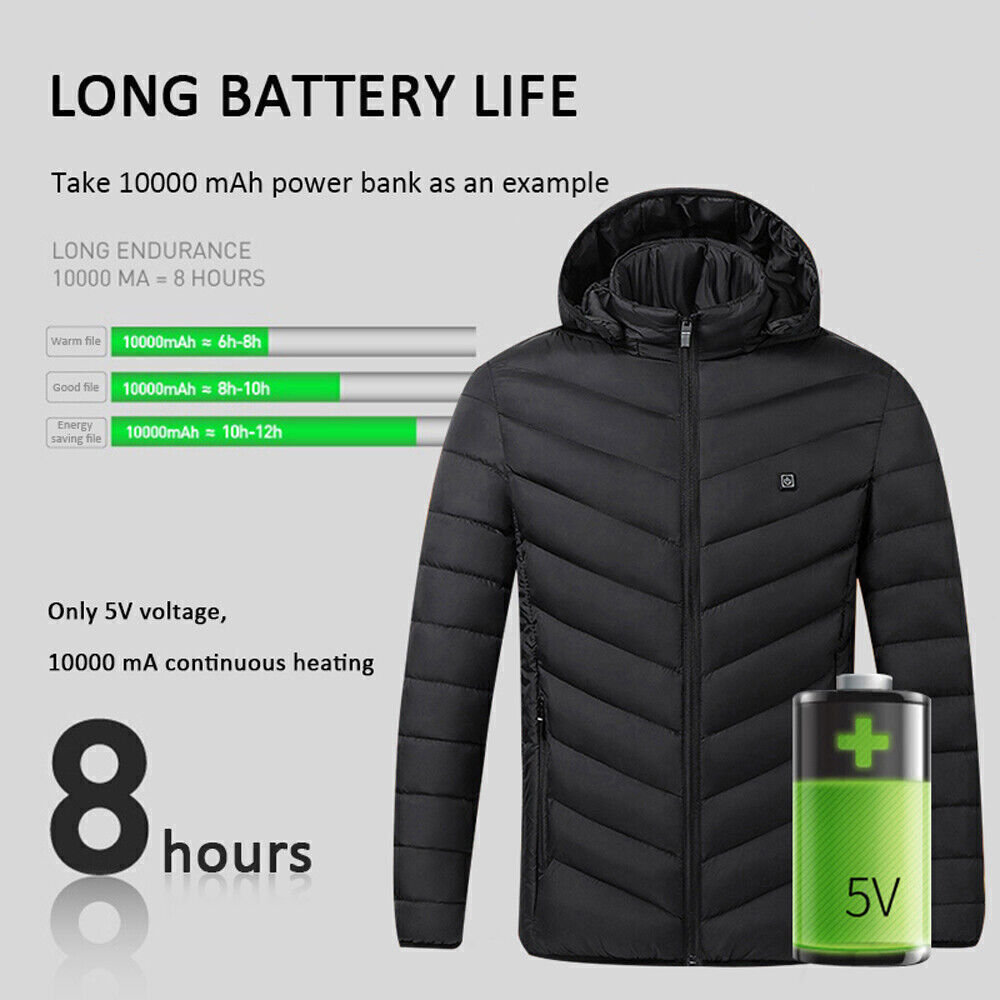 Heated Jacket for Men & Women USB Electric Winter Coat with Warming Pads & Body Warmer