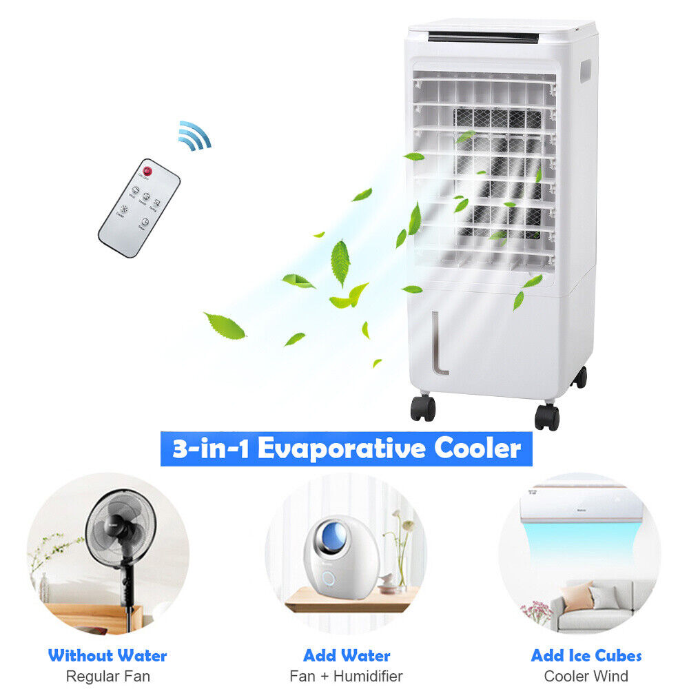 7L Portable Air Cooler Fan with Remote Control – Ice Cold Air Conditioning Unit with LED Display, Adjustable Speeds & Timer – Humidifier & Cooling System for Home or Office (80W)