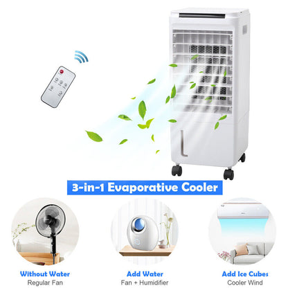 7L Portable Air Cooler Fan with Remote Control – Ice Cold Air Conditioning Unit with LED Display, Adjustable Speeds & Timer – Humidifier & Cooling System for Home or Office (80W)