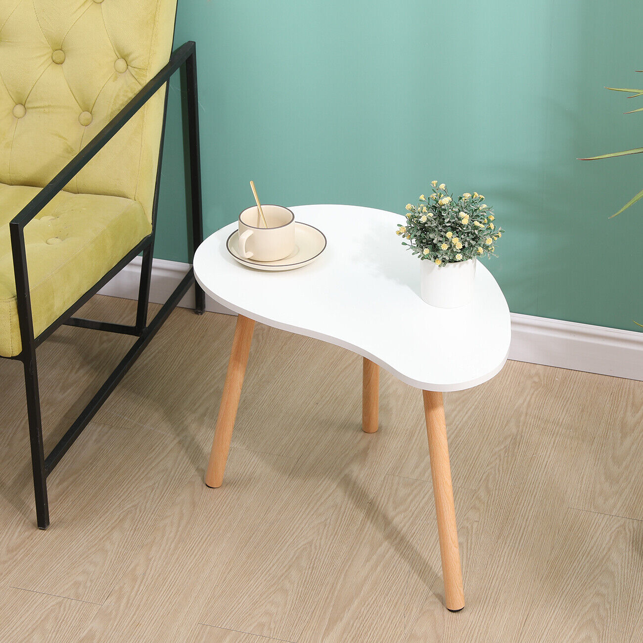 Modern White Simple Coffee Table - Sofa Side Table, End Table for Living Room