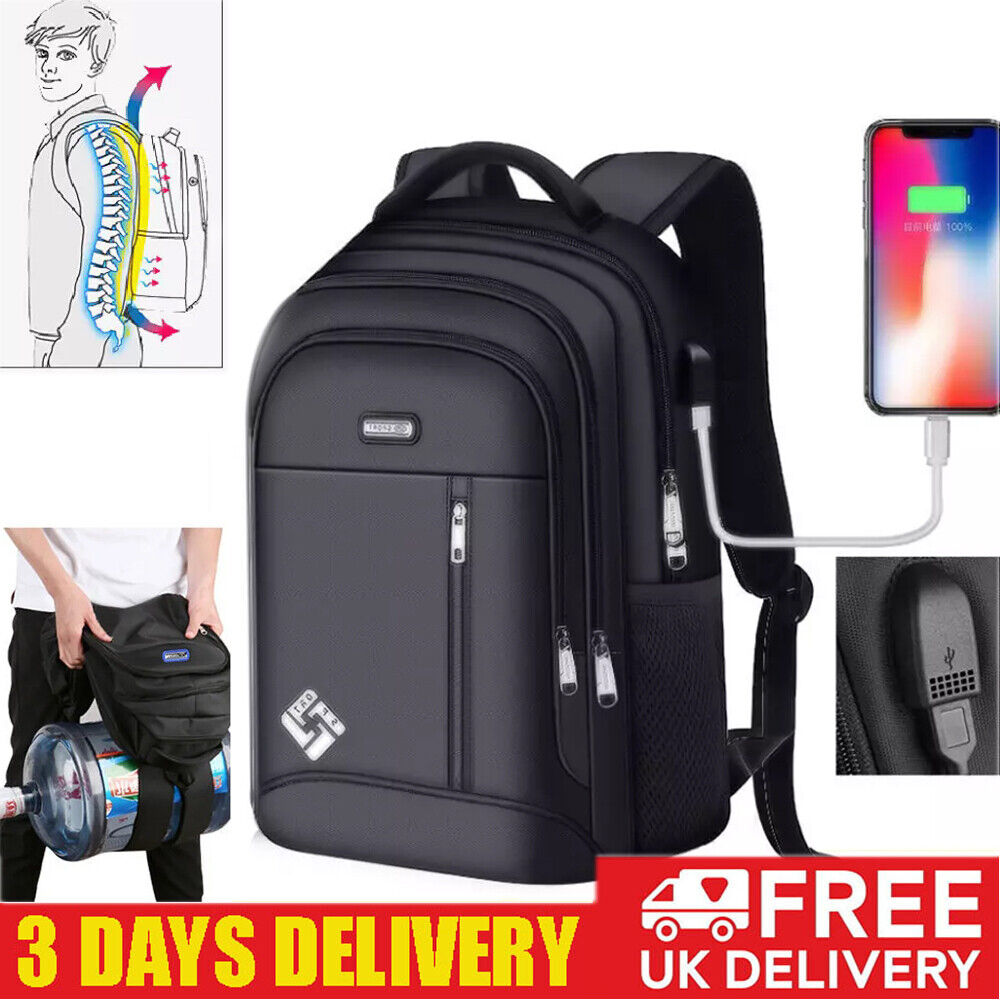 Unisex Backpack Large anti Theft USB Laptop Rucksack Waterproof School Bag